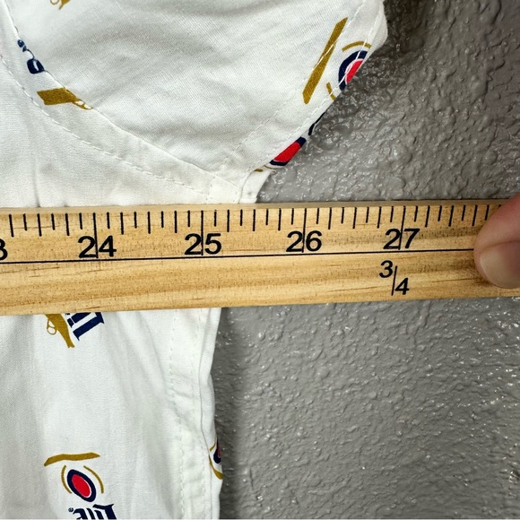Miller Lite All Over Logo Print Shirt Men’s XXL White Button Up Short Sleeve - Picture 9 of 9